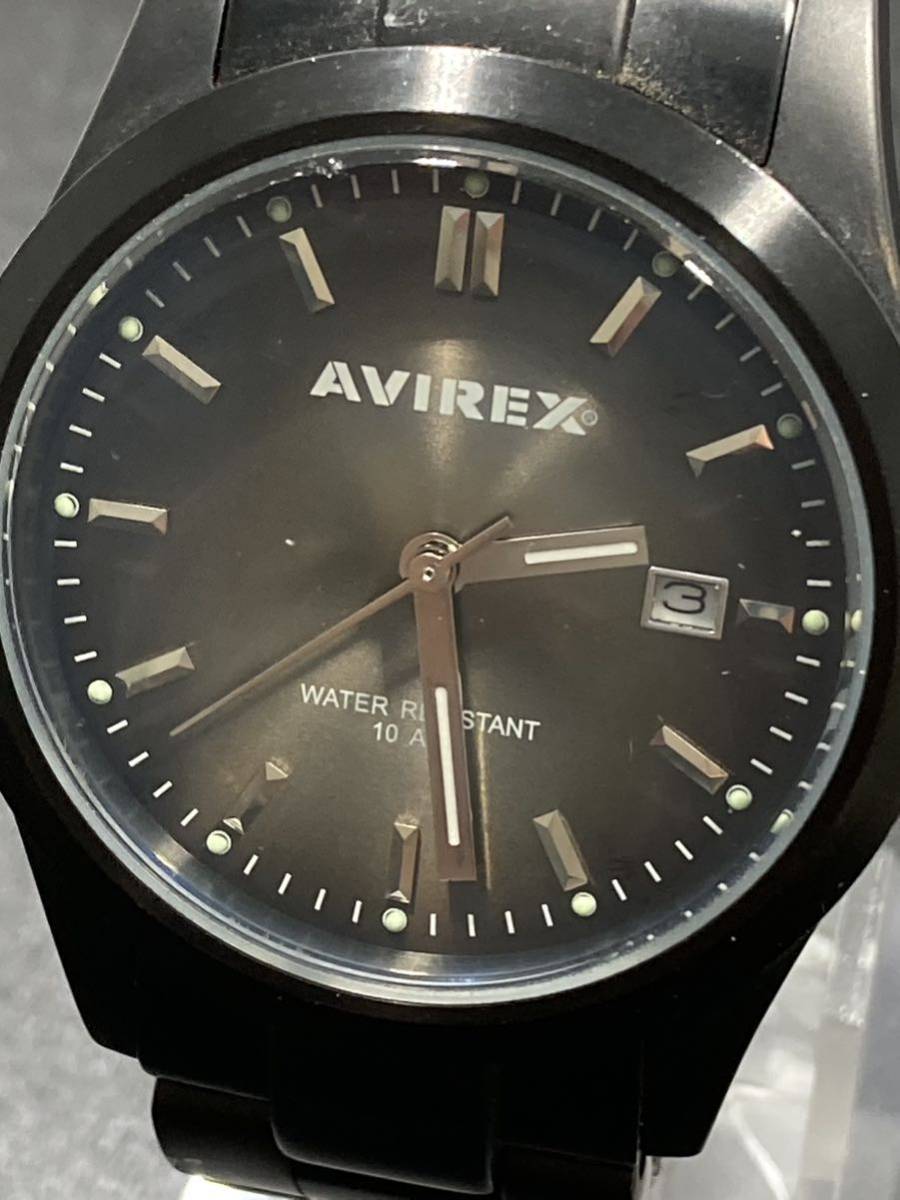 【ad2305005.64】AVIREX メンズ腕時計　アヴィレックス　ブラック　WATER RESISTANT 10ATM 22AX001M_画像6