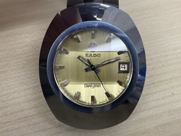 F738-T20-174◎ RADO ラドー DIASTAR ダイアスター デイト ゴールド文字盤 レディース 自動巻き時計 不動 ⑤_画像1