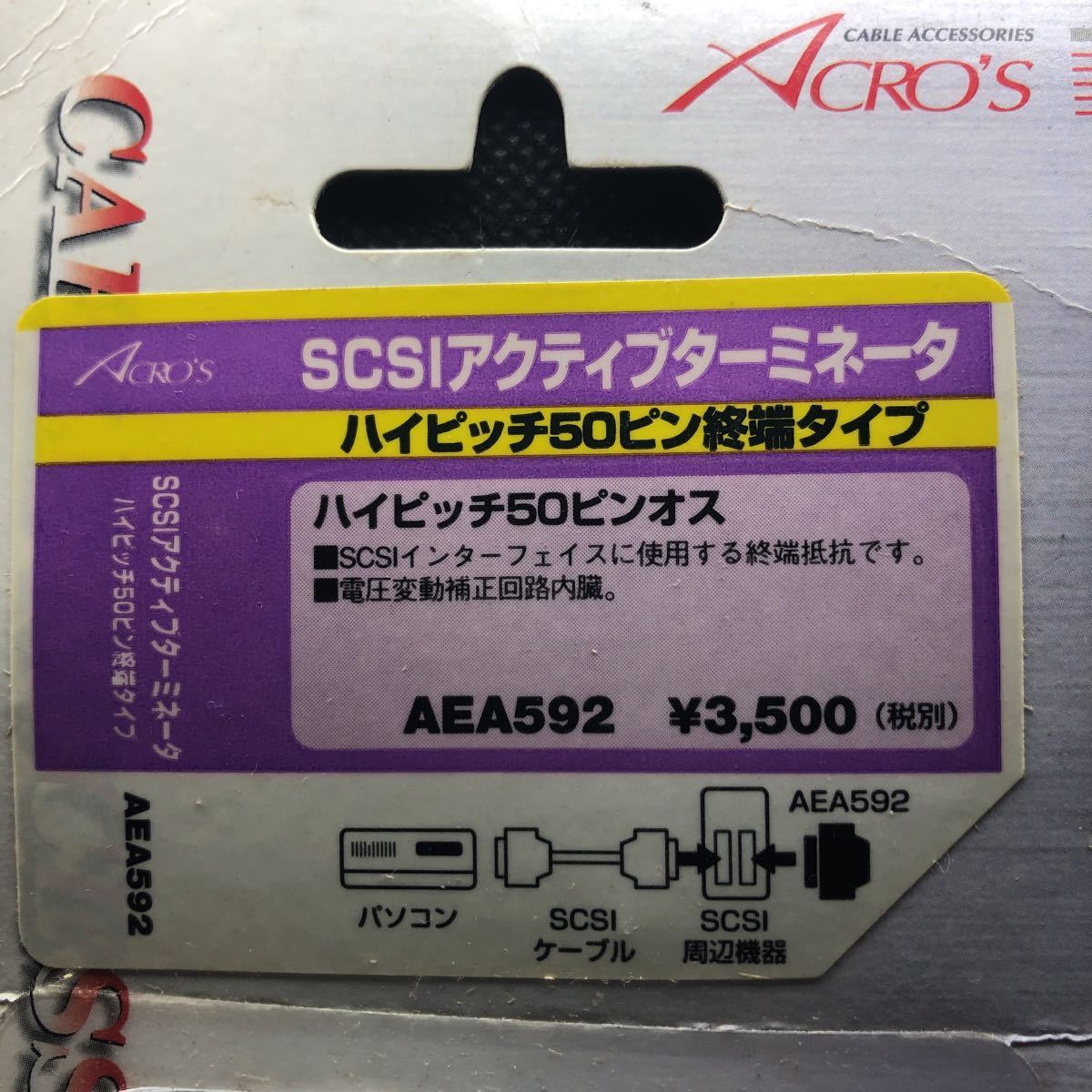 アクロス AEA592 SCSI アクティブターミネータ ハイピッチ 50ピン 終端タイプ 50 50pin アクティブ ターミネータ ターミネーター AEA-592_画像2