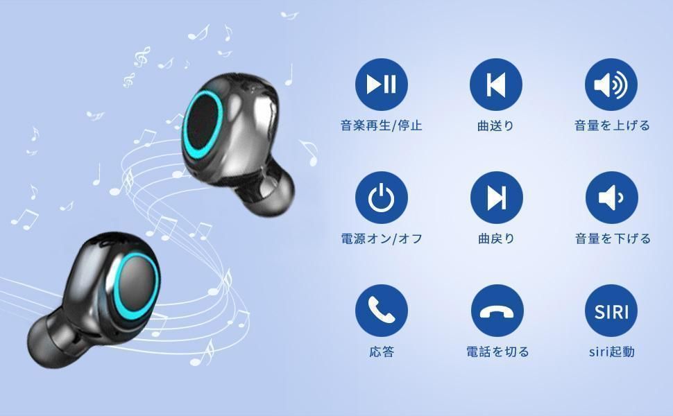 ワイヤレスイヤホン　Bluetooth 5.3 　防水　最新型イヤフォン Bluetooth イヤホン