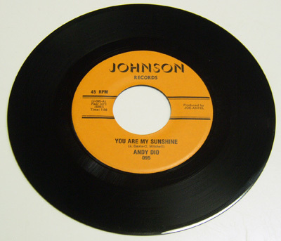 45rpm/ YOU ARE MY SUNSHINE - ANDY DIO - BONNIE JEAN / 50's,ロカビリー,FIFTIES,JOHNSON RECORDS_画像1