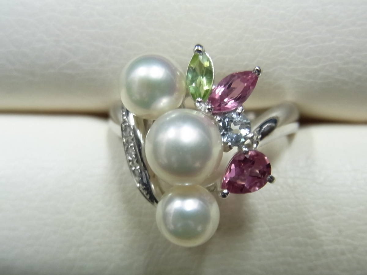 新しいコレクション ダイヤ0.3ct&真珠 15.3号 良品 Pt900 パール 指輪