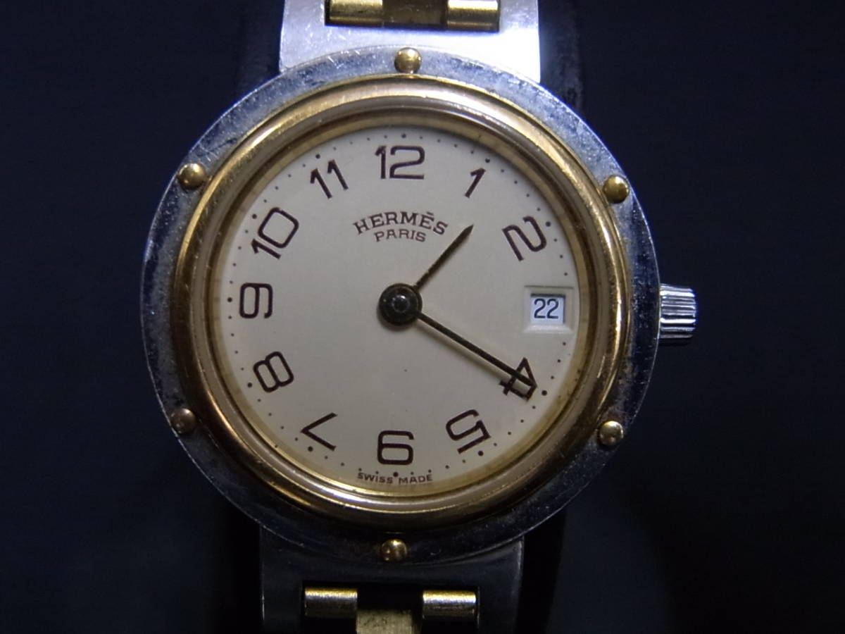エルメス HERMS クリッパー レディース時計 USED 腕周り約15.5ｃｍ 電池/パッキン交換済みの画像1