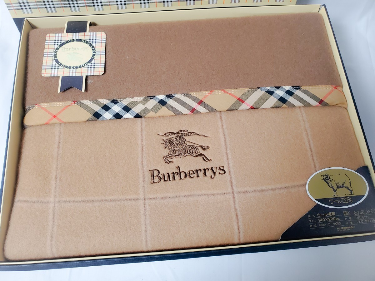 Burberrys バーバリー 毛布 ウール100% サイズ：140×200cm シングル (箱付き) 未使用 ウール毛布★to-05_画像1