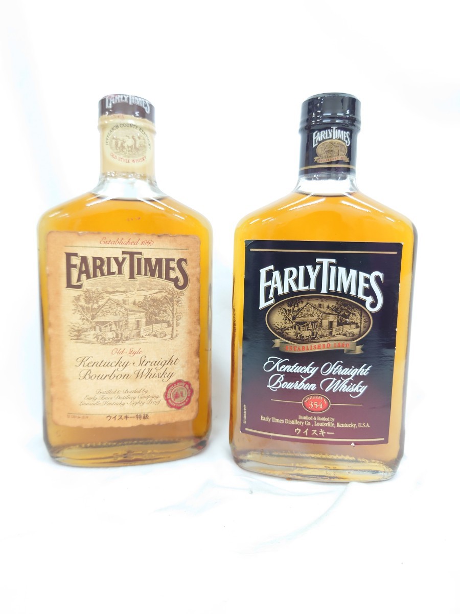 未開栓 EARLY TIMES バーボン ウイスキー アーリータイムズ Old Style 354 WHISKEY 375ml 40% 2本 古酒 jh10◇40の画像1