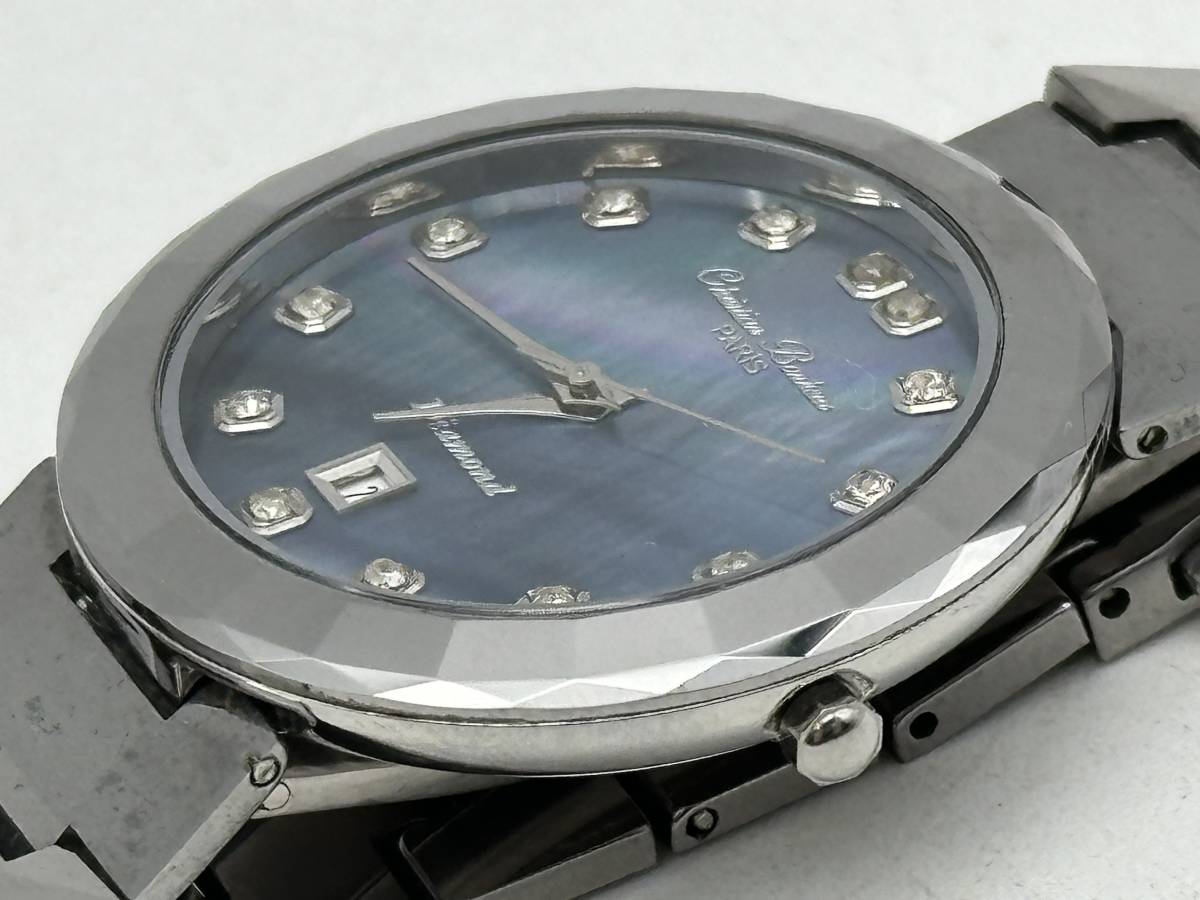 Christian Bonheur クリスチャンボヌール　本物　CB-6112　ダングステン素材　ダイヤインデックス　メンズ腕時計　稼働品_画像7