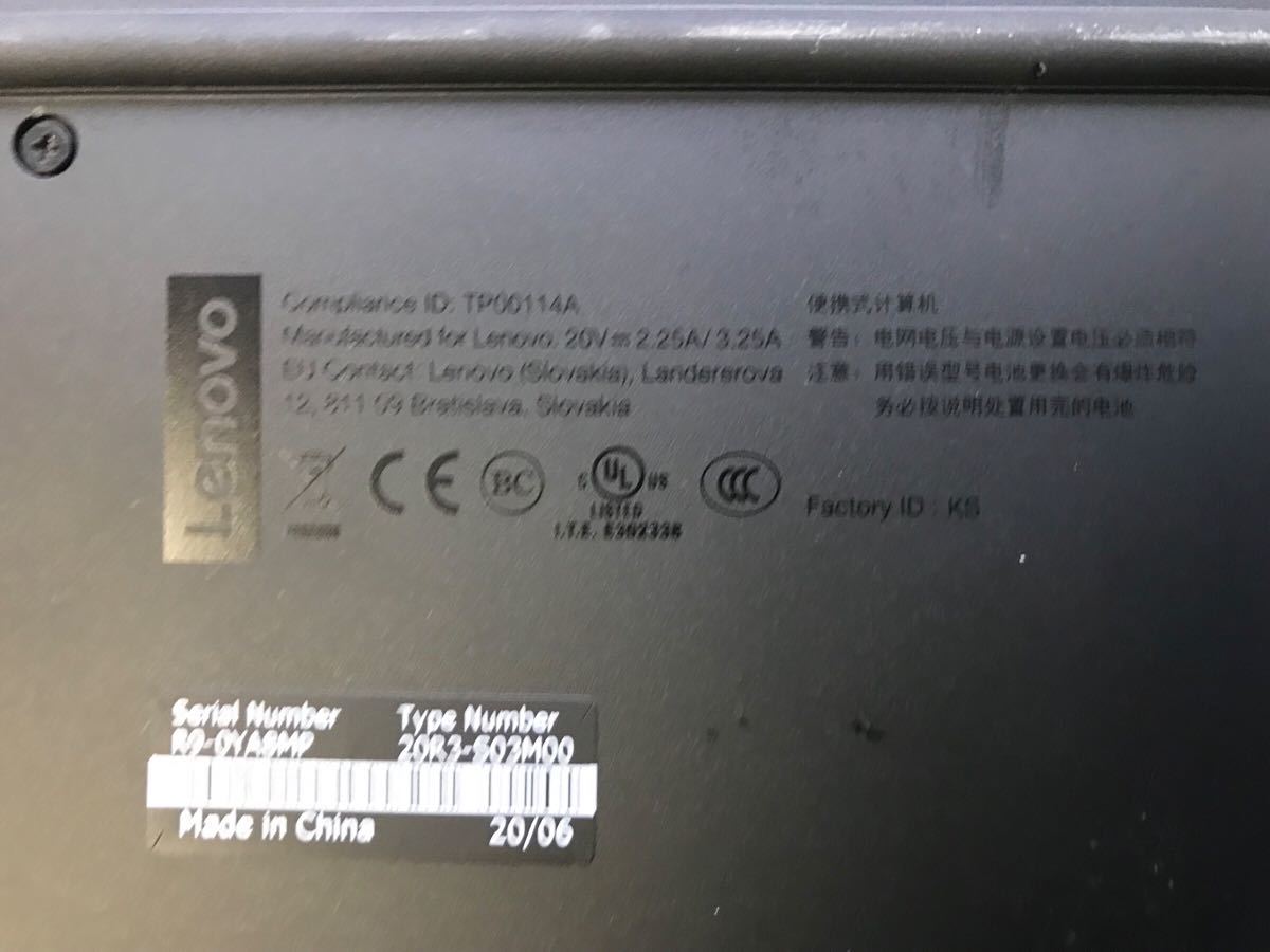 超爆安 《ジャンク》Lenovo ThinkPad L13 Core i3-10110U/RAM 4GB