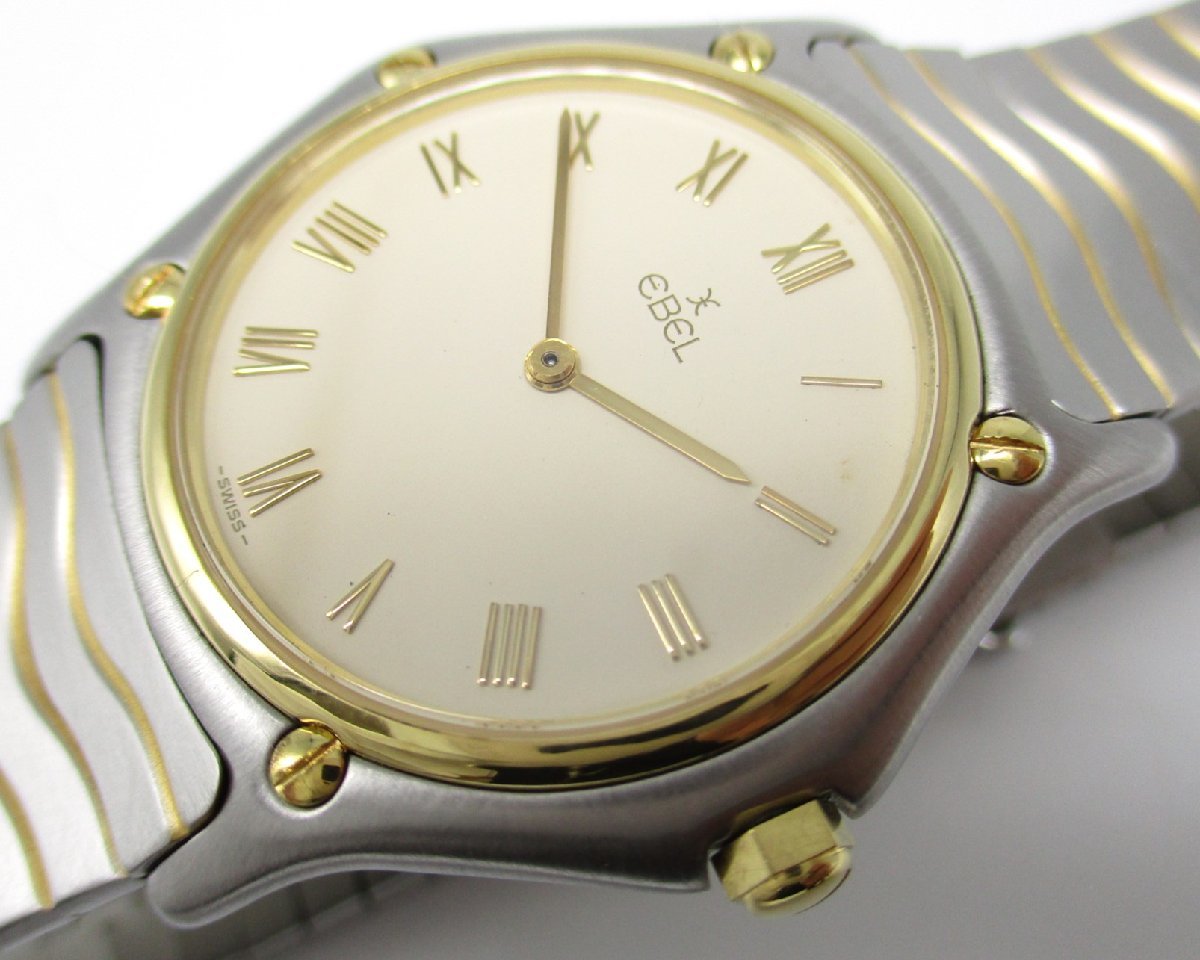 大注目 エベル EBEL メンズ 腕時計 新古品 シルバー文字盤 1215795