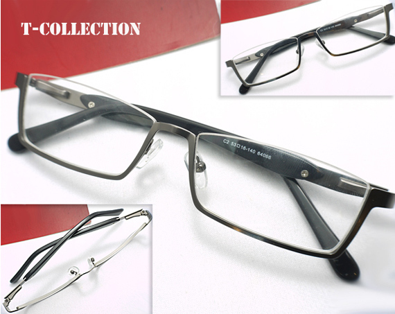 即決【眼鏡一式 度付レンズセット】★designメガネ★T-Collection Eyewear Gray アンダーリム 度付/度なし/伊達メガネ/_画像2