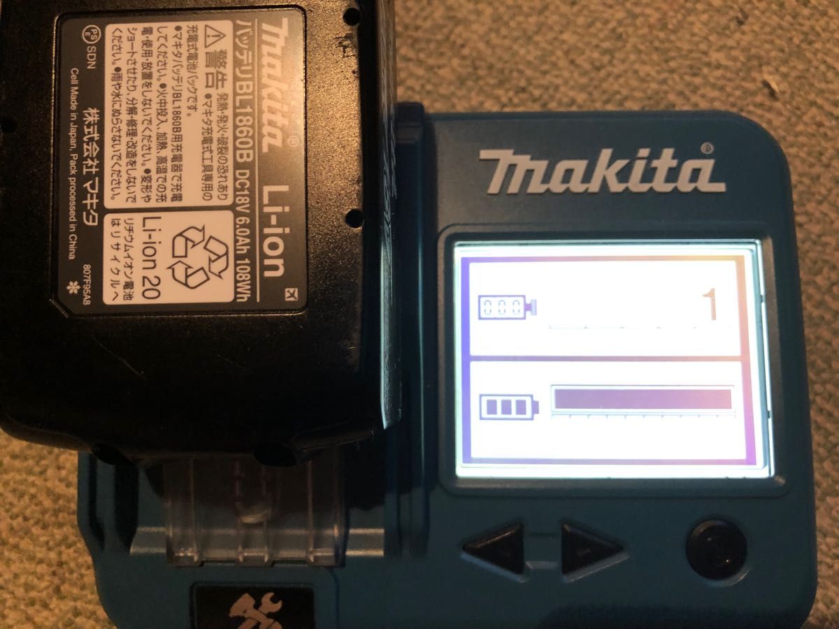 makita マキタ 純正 18V 6.0Ah リチウムイオンバッテリー BL1860B 雪マーク 2個セット充電回数格1回と1回