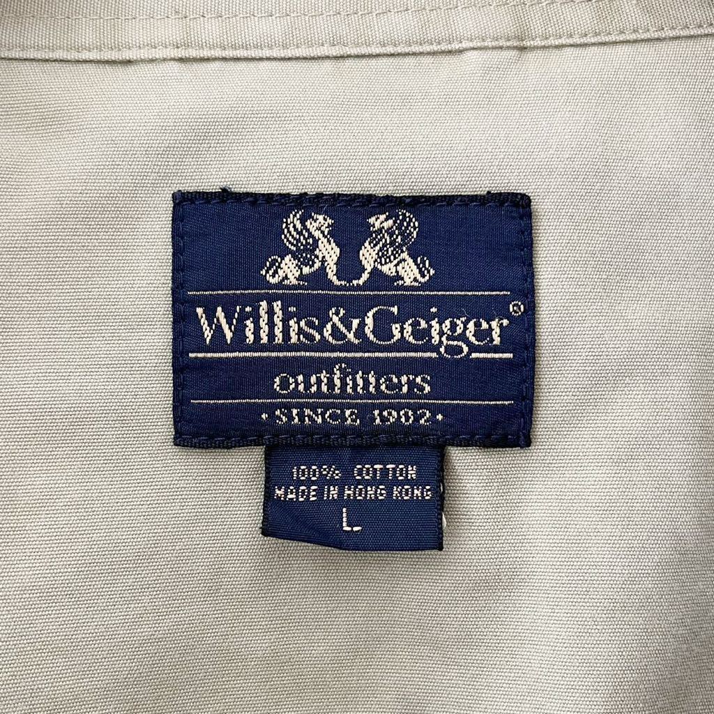 80s 90s Willis＆Geiger ブッシュポプリン サファリシャツ L ビンテージ 80年代 90年代 ウィリス & ガイガー オリジナル ヴィンテージ_画像4