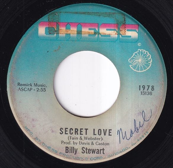 Billy Stewart - Secret Love / Look Back And Smile (A) H009_7インチ大量入荷しました。