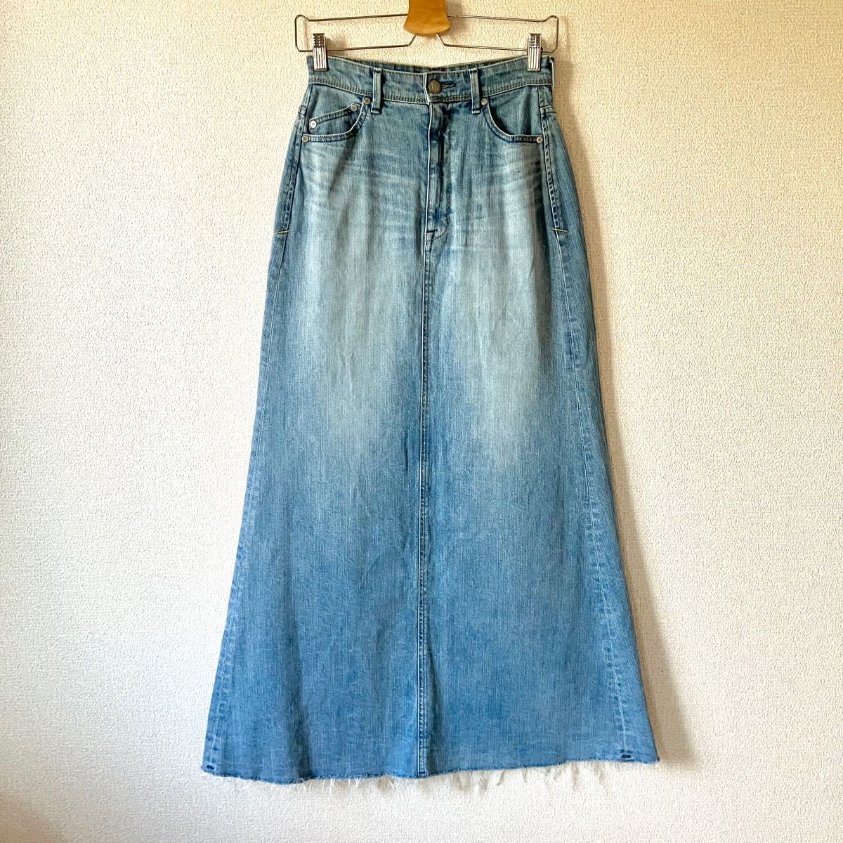 YANUK マキシ Aライン スカート M VSX カットオフ デニムスカート