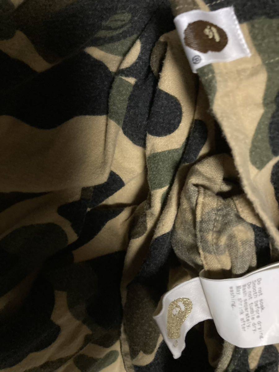 A BATHING APE エイプ 1stカモ 長袖シャツ エイプ イエローカモ レディースXXSサイズ BAPEベイプNIGO APE 1stイエローカモ エイプカモ_画像5