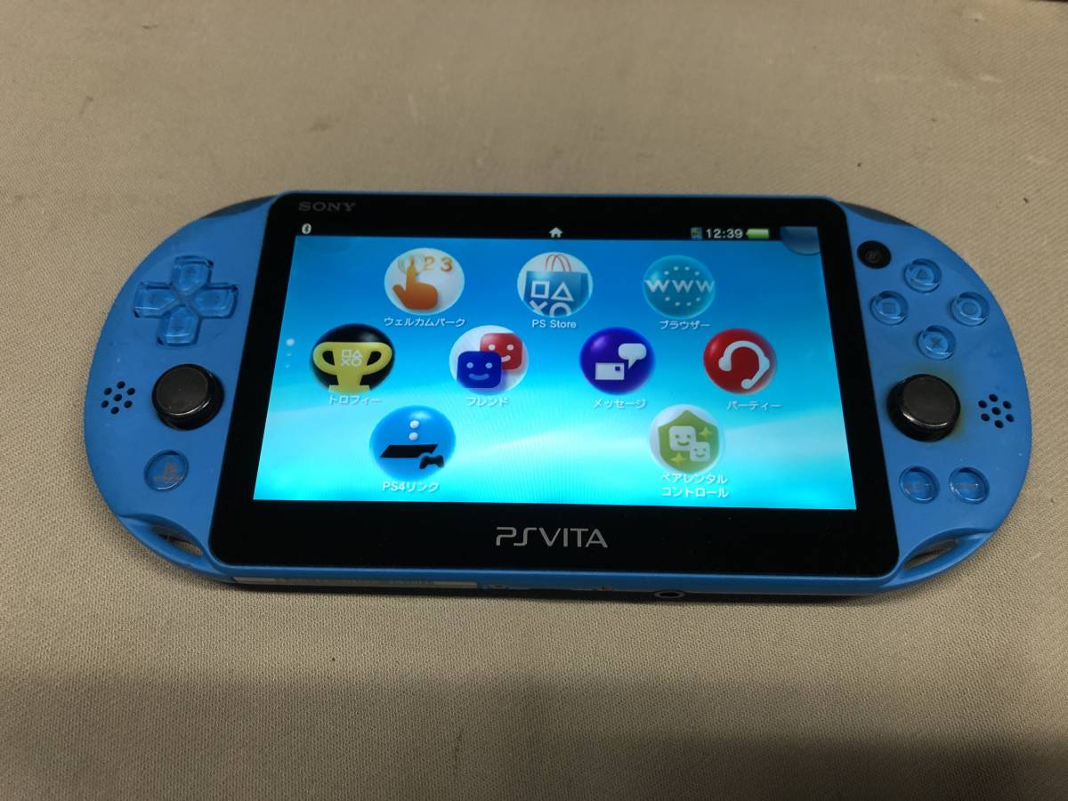 買い誠実 PlayStation Vita アクア・ブルー PCH-2000 Wi-Fiモデル PS