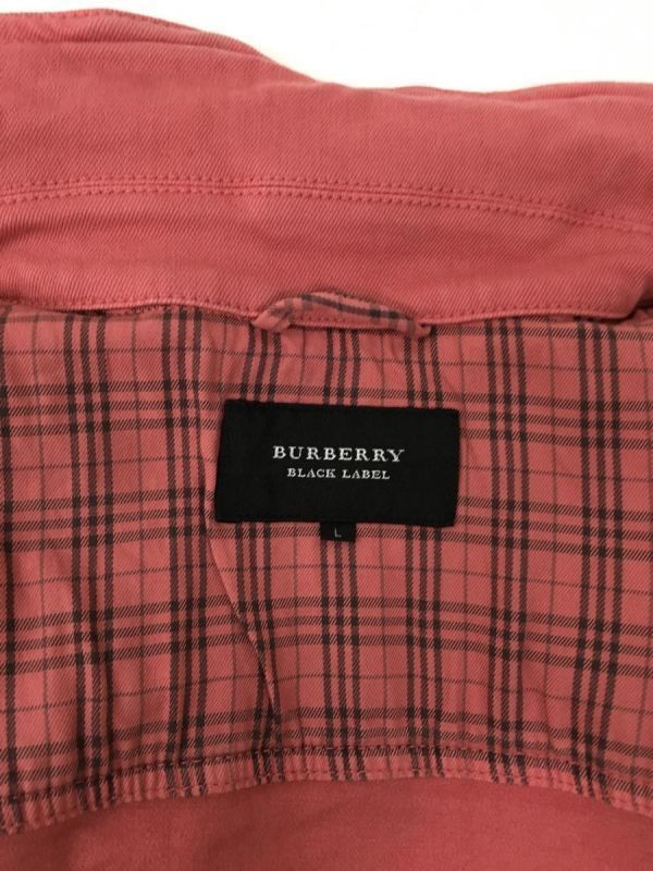 ★BURBERRY BLACK LABEL Pink Color Wire Denim Jacket/Blouson ・L ・USED_★正規 BURBERRY BLACK LABEL