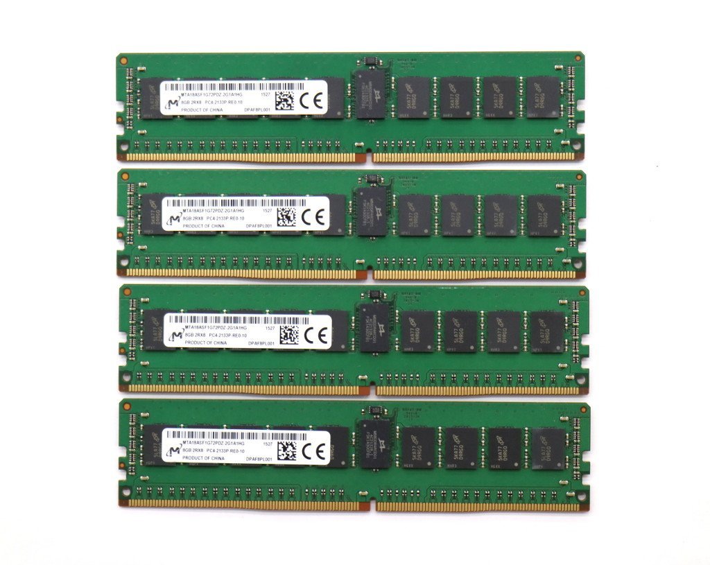 ◇Micron 8GBx4枚セット32GB分 PC4-2133P-R DDR4 Registered ECC 2Rx8 DELL T5810/7810/7910 hp Z440/640/840等対応_画像1