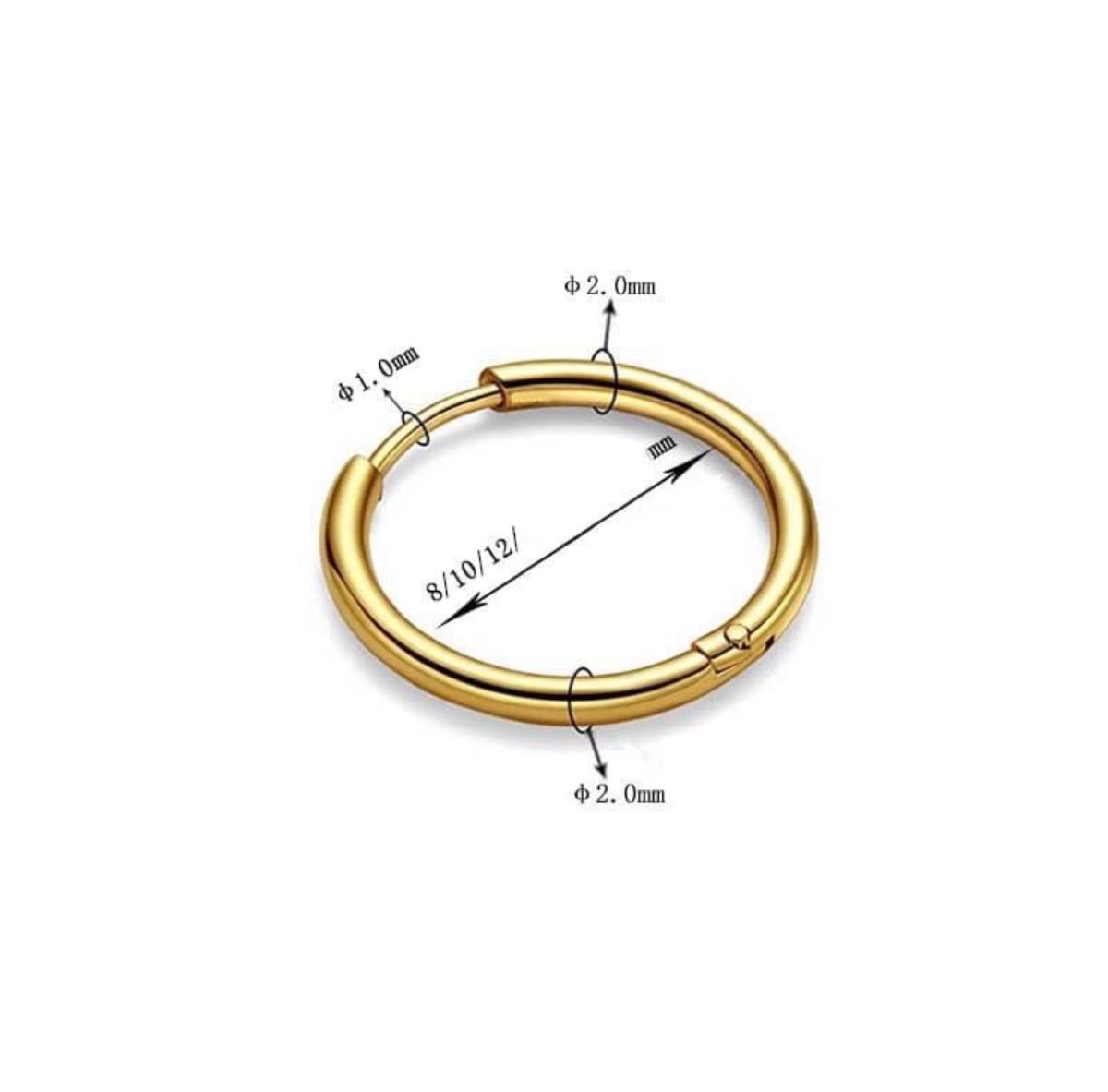 フープピアス 10mm シルバー 両耳 ステンレス シンプル メンズ レディース