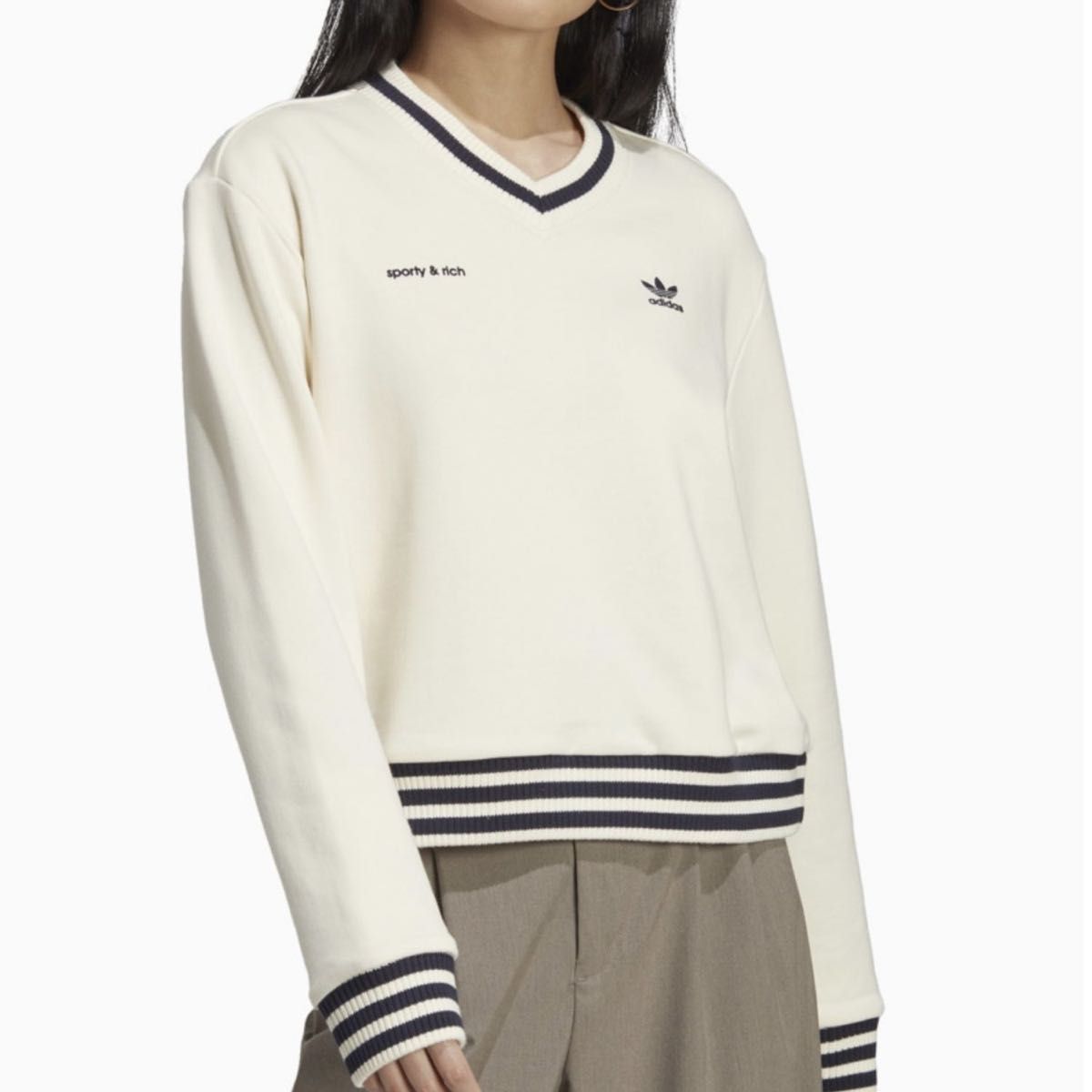 adidas Originals Sporty&Rich Vネック セーター 