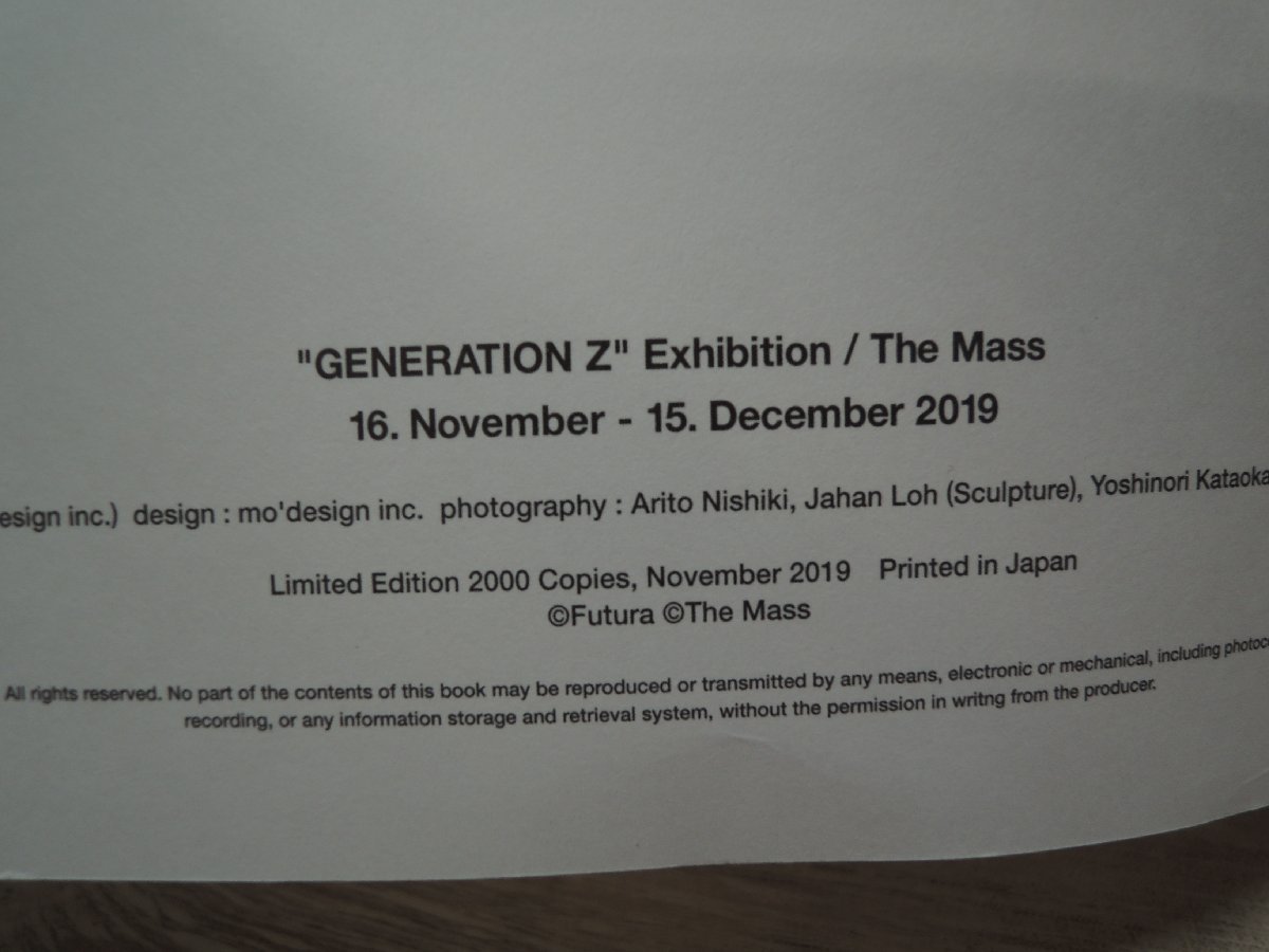 【画集】”GENERATION Z” Exhibition フューチュラ 発行：The Mass 限定2000部_画像2