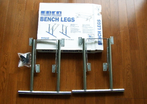 新品USA製☆EBCO社☆折り畳みベンチ用脚 BENCH LEGS　シルバー脚アメリカ製アウトドアBL-14メタル出店キャンプdiyソーホース足ローテーブル_画像1