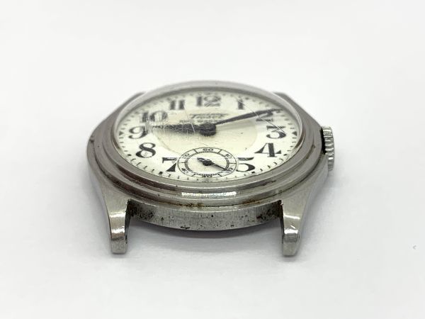 ヴィンテージ★動作品★TISSOT STAYBRITE NON MAGNETIC 陶板 PORCELAIN ポーセリンダイアル 手巻き スモセコ メンズ腕時計_画像6