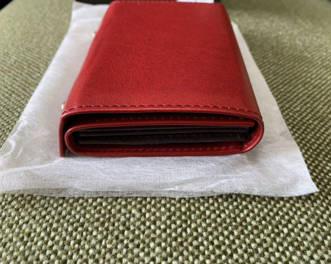 新品 m+ millefoglie II P25 BUSCHETO rosso ロッソ エムピウ ミッレフォッリエ 2 ミニ 財布 mini  wallet 革 レザー ブスケット ウォレット