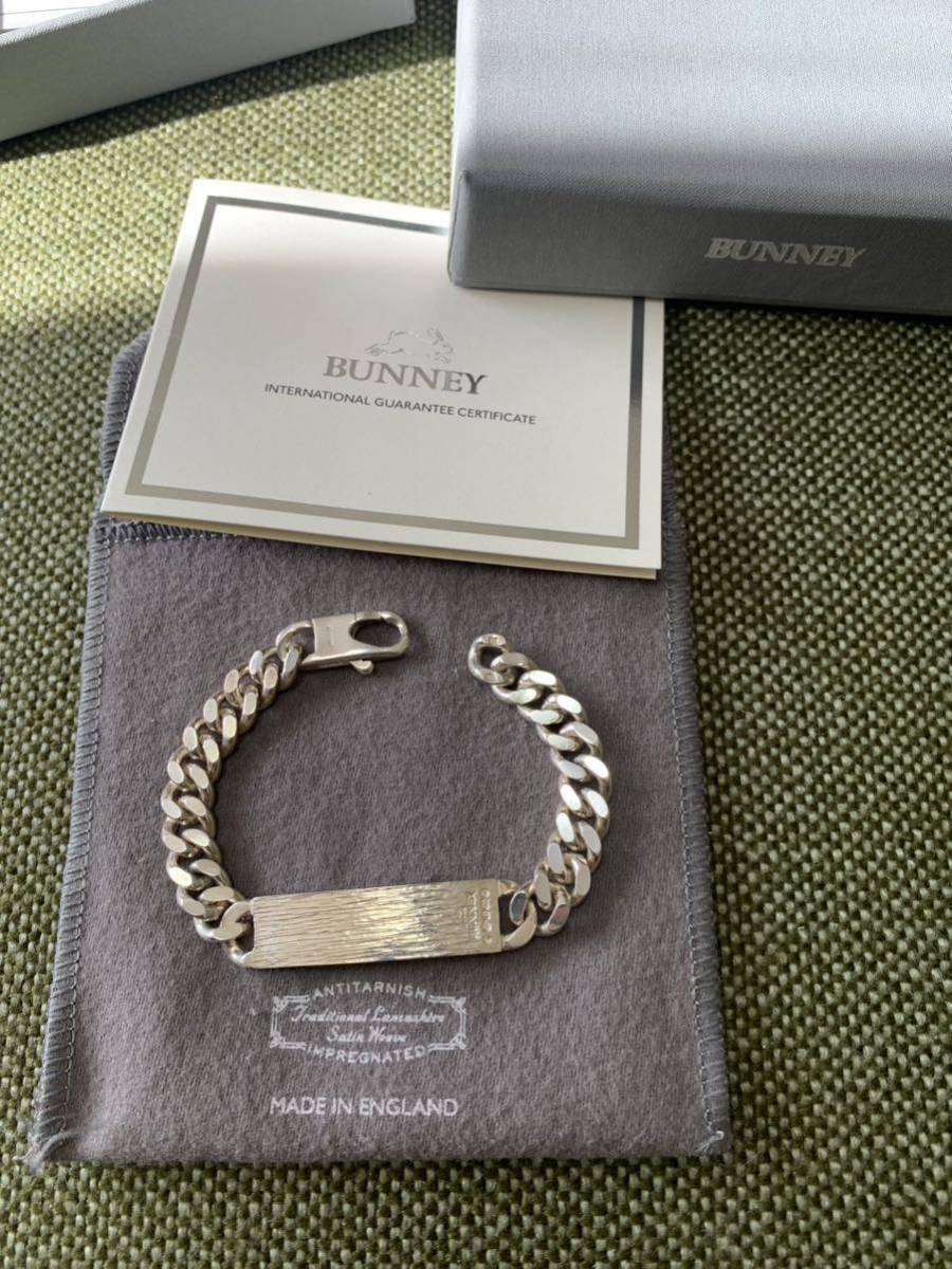 新品 BUNNEY Single Tour Bark Finish Identity chain / Silver 925 B0400125  IDブレスレット バニー bracelet シルバー Made in English