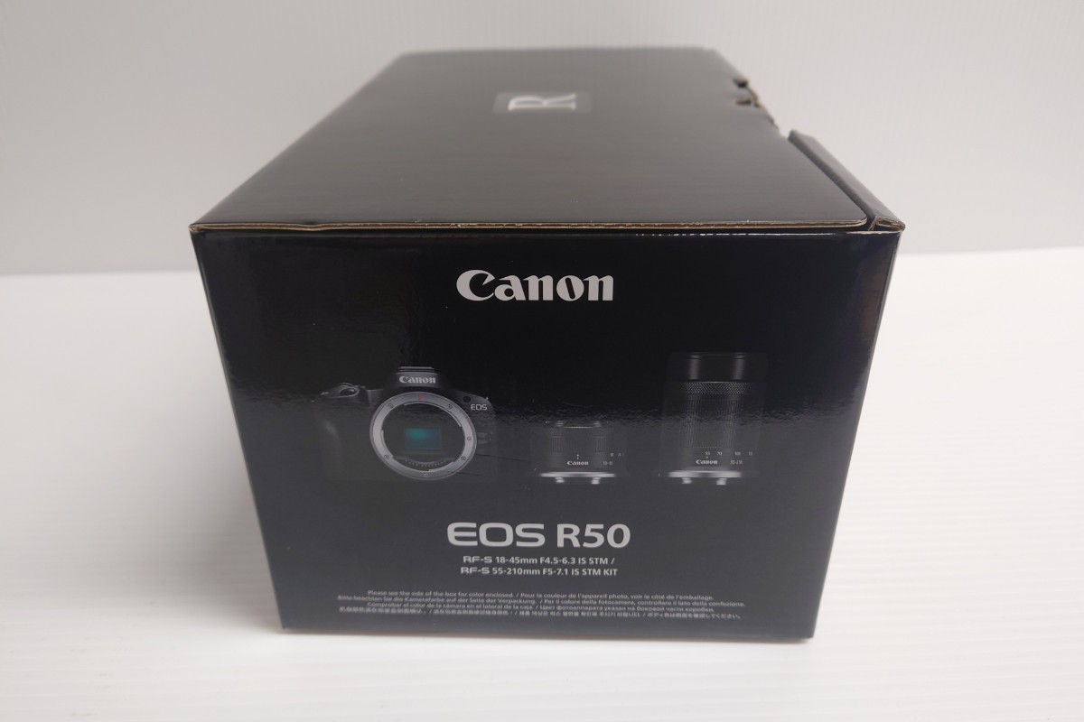 N★1円〜未使用品 2023年10月31日購入 Canon キヤノン EOS R50 ボディ ホワイト ダブルズームキット_画像4