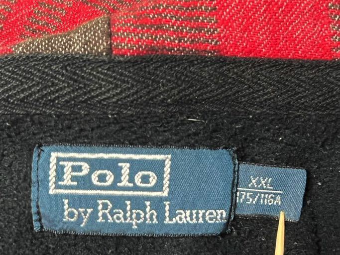 【正規品】POLO RALPH LAUREN ポロラルフローレン スウェットパーカー 裏起 赤チェック柄 フルジップ XXL/175_裏起毛