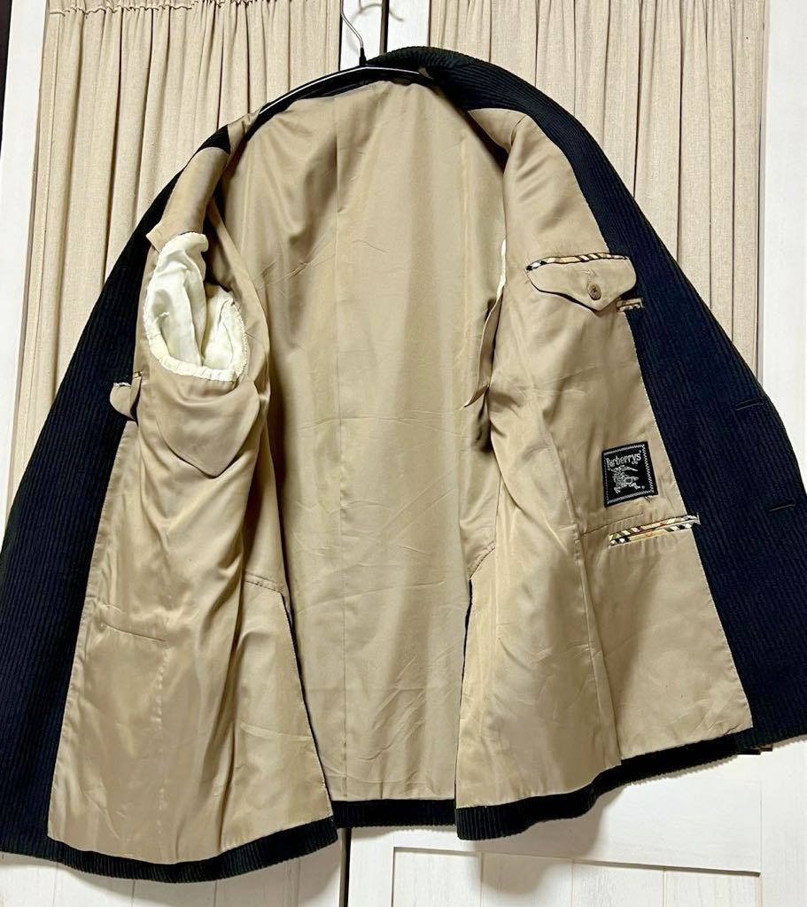 [ regular goods ]BURBERRYS( Burberry z) futoshi . corduroy tailored jacket 160 size /S black / black autumn winter outer, tops 