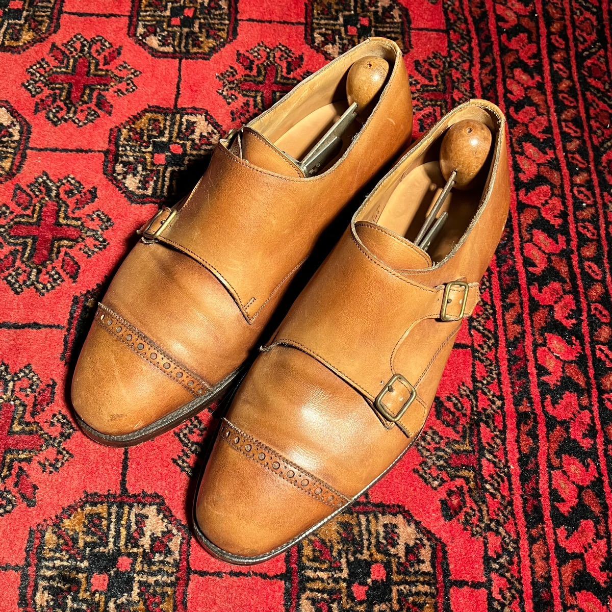 EDWARD GREEN LEATHER DOUBLE MONK STRAP SHOED/エドワードグリーンレザーダブルモンクストラップシューズ_画像1