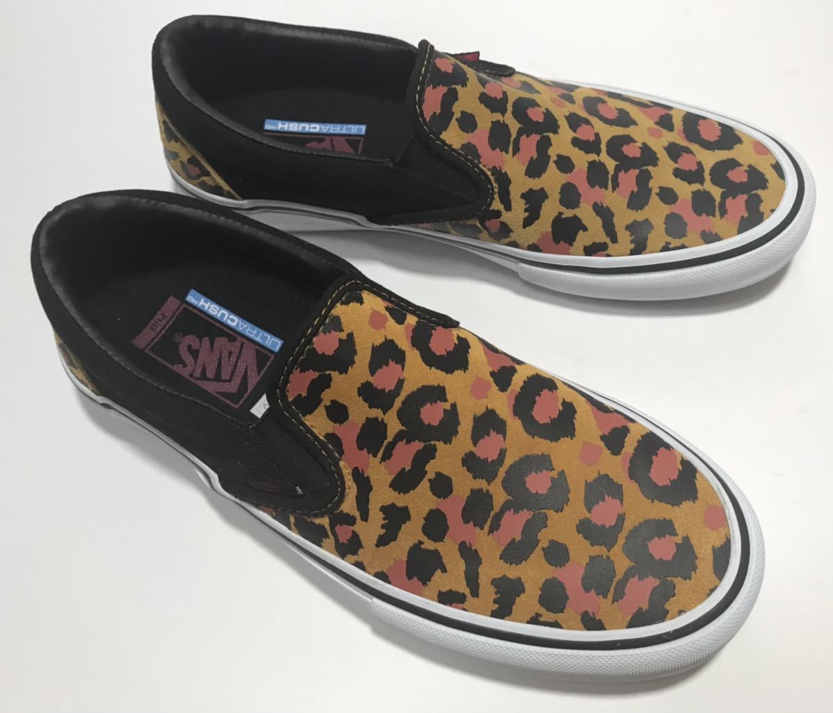 未使用!! 名作!! VANS バンズ SLIP-ON PRO スリッポン プロ レオパード ヒョウ 26.5cm US 8.5 スケート スニーカー_画像1