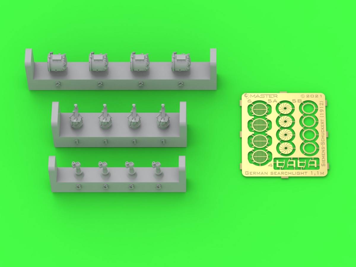 1/350 マスター　ドイツ海軍 1.1m 探照灯 4基_画像1