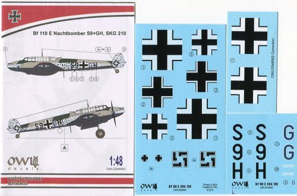 1/48 オウルデカール　Bf 110 E 夜間爆撃機 SKG 210_画像1