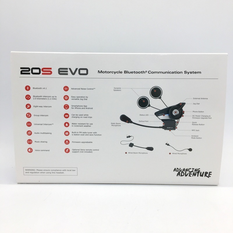 SENA 20S-EVO-01D 20S EVO デュアルパック インターコム インカム 新品同様 Bluetooth 4.1 最大8人通話可 セナ バイク用通信機器 N18457●_画像6