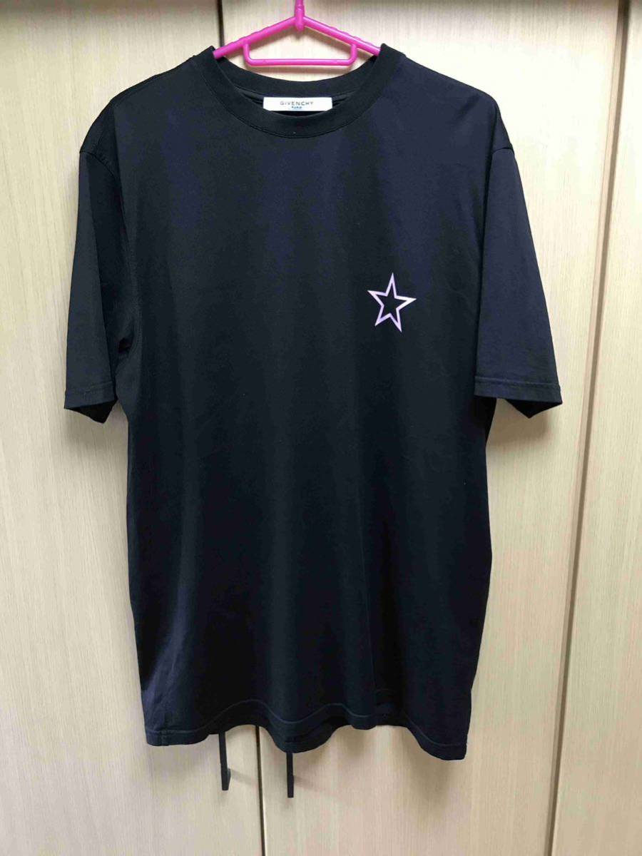 正規 17SS Givenchy ジバンシィ ジバンシー Riccardo Tisci リカルド ティッシ スター 星 プリント Tシャツ 黒×ピンク星 XS 17X7743488