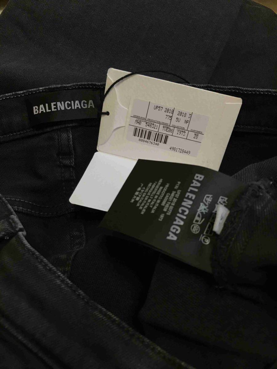 正規 18SS BALENCIAGA バレンシアガ DEMNA GVASALIA デムナ ヴァザリア ストレッチ スキニー デニムパンツ 黒 28 MH0 548321