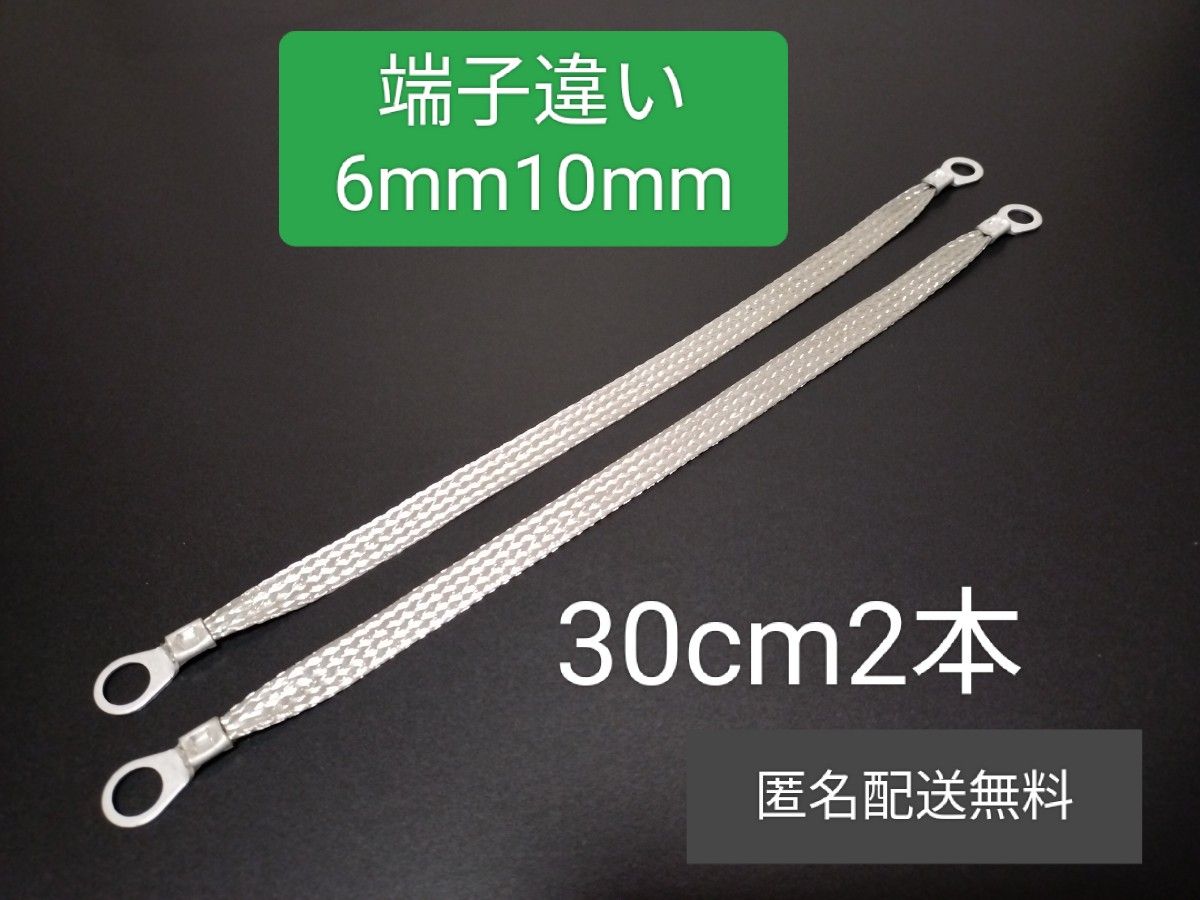 マフラーアース 6mm10mm 端子違い 30cm 2本セット