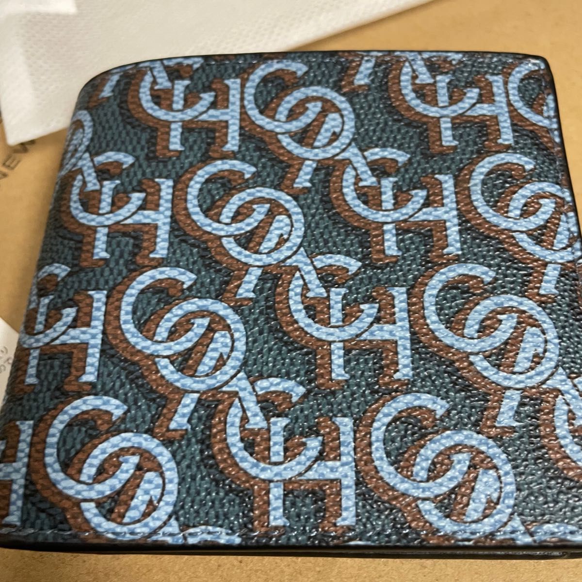 coach 財布 メンズ 二つ折り ブルー 美品