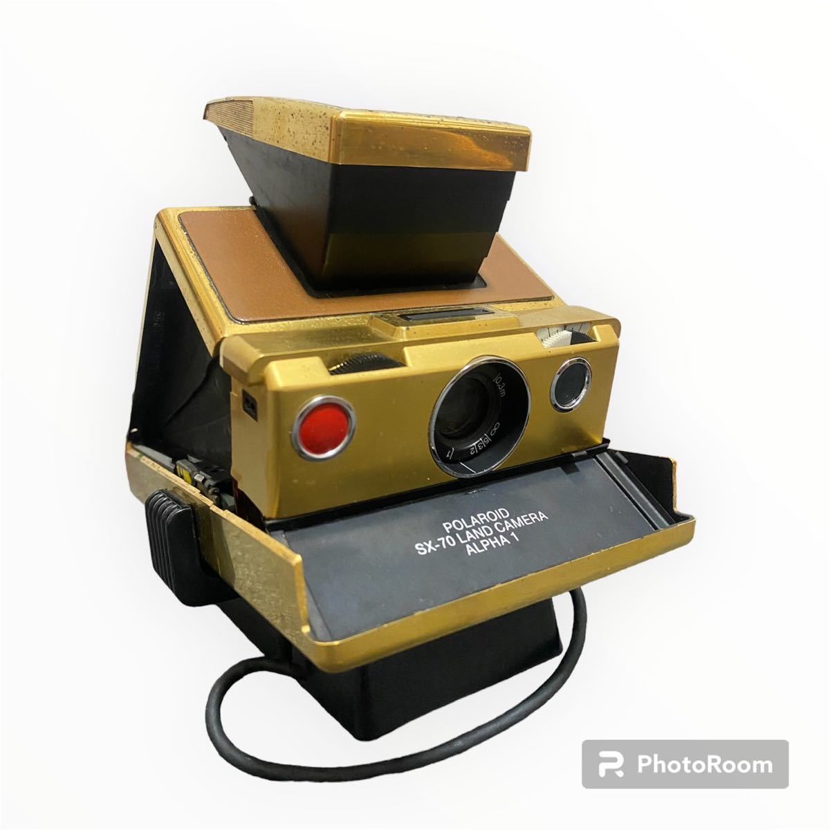 【希少品】Polaroid SX-70 LAND CAMERA ALPHA1 ゴールド / NISSINフラッシュ 付 ポラロイド ゴールドモデル レアカメラ 最低価格有り_画像2