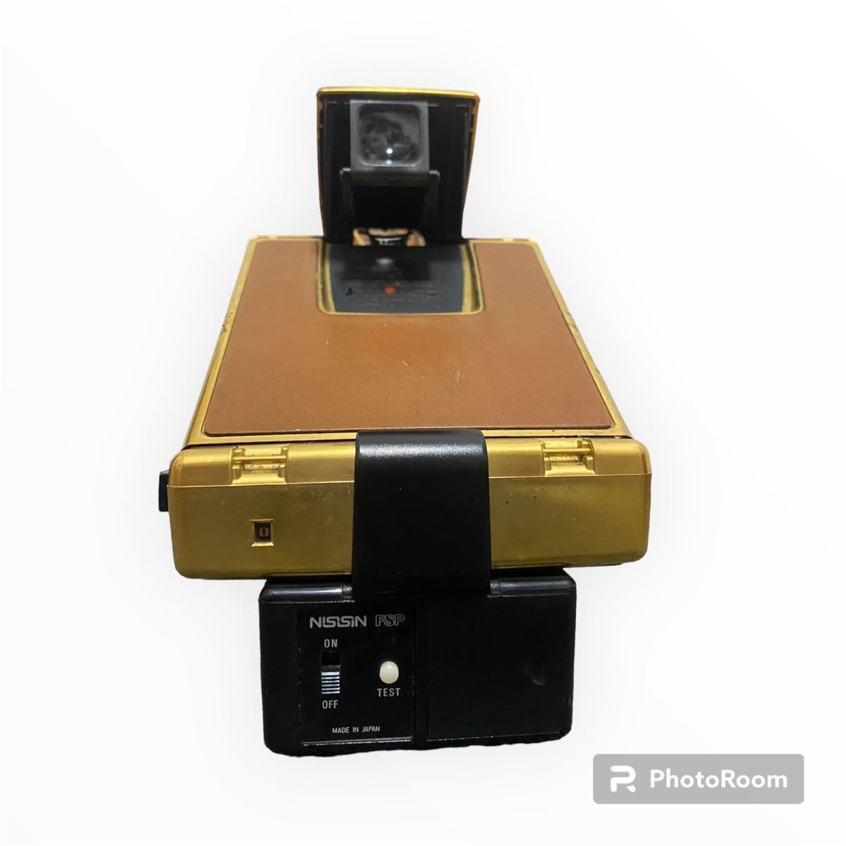 【希少品】Polaroid SX-70 LAND CAMERA ALPHA1 ゴールド / NISSINフラッシュ 付 ポラロイド ゴールドモデル レアカメラ 最低価格有り_画像5