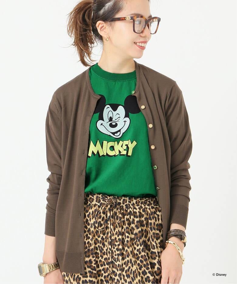 新品タグ付 MUSE de Deuxieme Classe GOOD ROCK SPEED グッドロックスピード MICKEY MOUSE Tシャツ グリーン ドゥーズィエムクラス_画像1