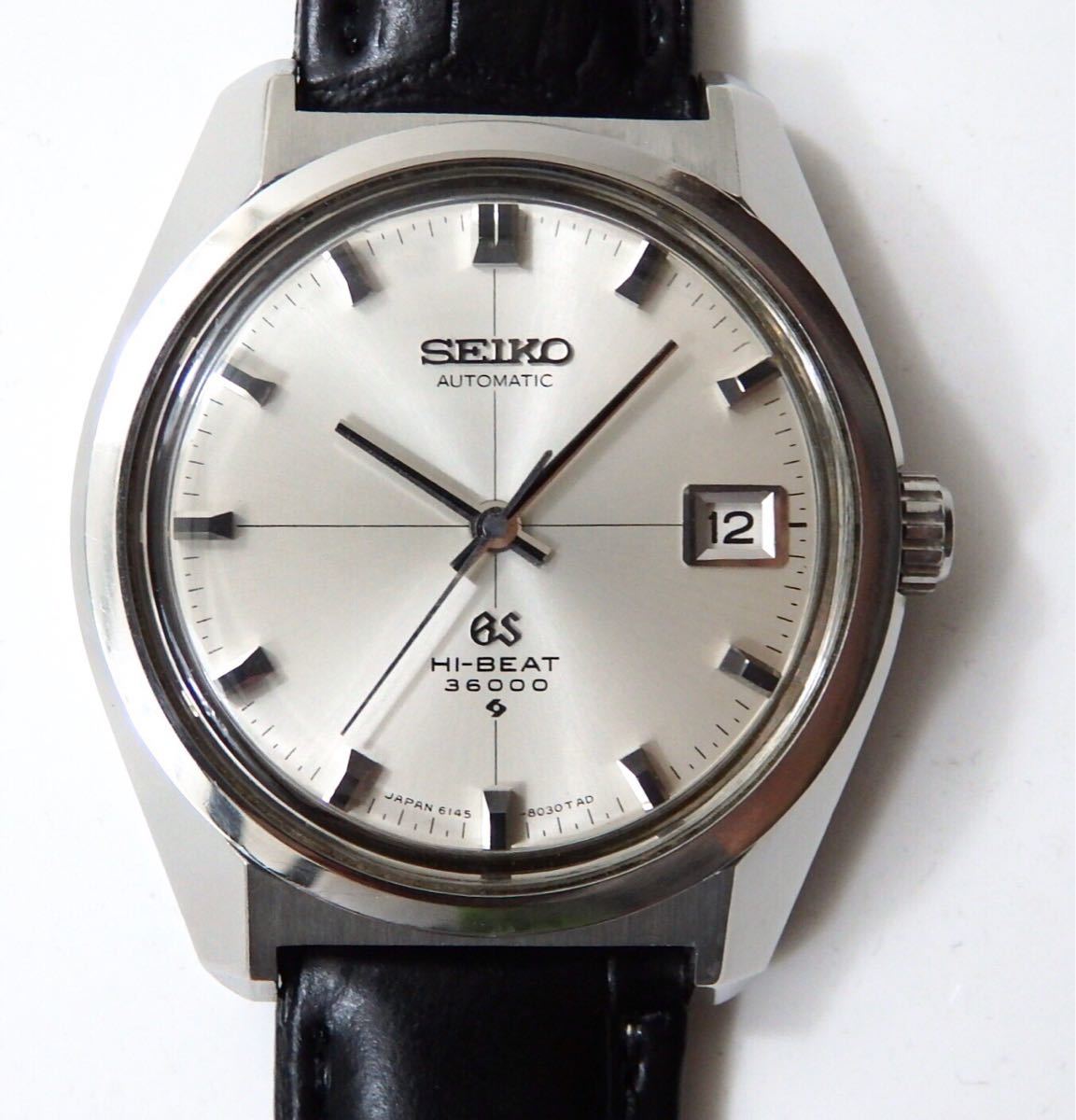 rare face! Grand Seiko self-winding watch 6145-8000 rare beautiful goods GS  Cross line day difference 20 second : Real Yahoo auction salling
