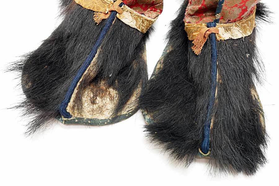  Edo era black bear wool wool ..(....) wool shoes armour elmet of armor armor large name tool 