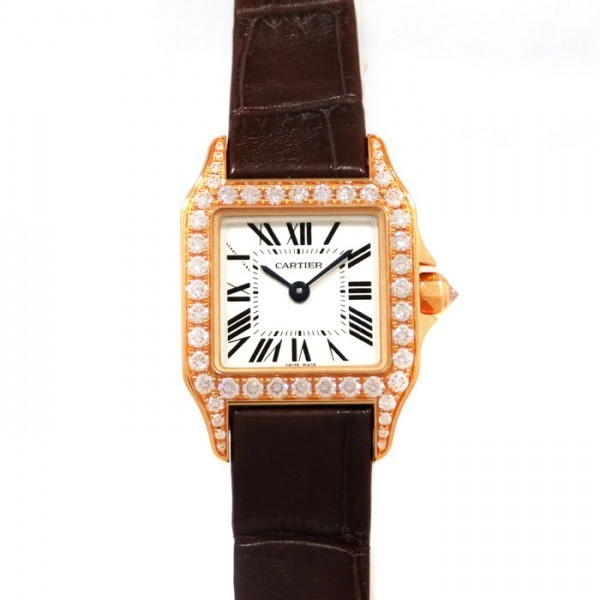 カルティエ Cartier サントス ドゥモワゼル SM ベゼルダイヤ WF902006 シルバー文字盤 新品 腕時計 レディース_画像1
