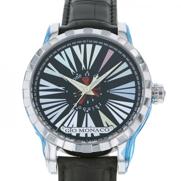 ジオ・モナコ GIO MONACO ワンオーワン レインボー 世界限定500本 844A ブラック文字盤 新品 腕時計 メンズ