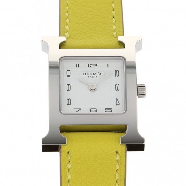 【中古】 HERMES エルメス Hウォッチ レディース 腕時計 新品 ホワイト文字盤 HH1.210.131/WW9R Hウォッチ