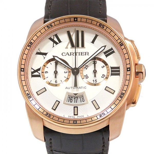 カルティエ Cartier カリブル ドゥ クロノグラフ W7100044 シルバー文字盤 新古品 腕時計 メンズ_画像1