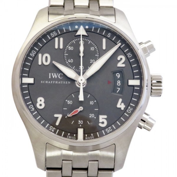 IWC  Pilot  часы   ...  хронограф  IW387804   серый  циферблат   новый товар   наручные часы   мужской 
